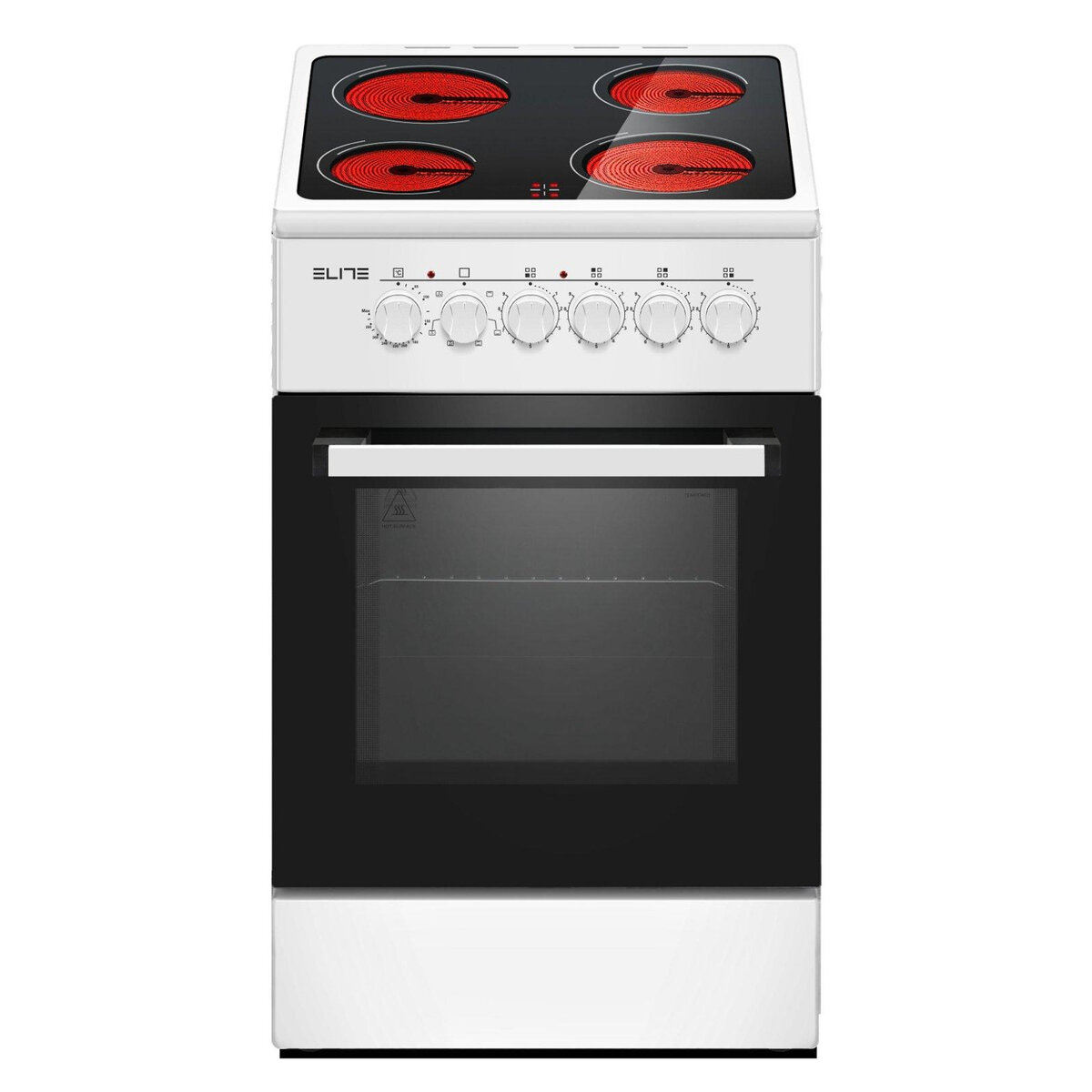 Готварска печка ELITE FSVC-0576W, 7850W, 4 керамични котлона, Turbo вентилатор, 9 степени, Бял — снимка