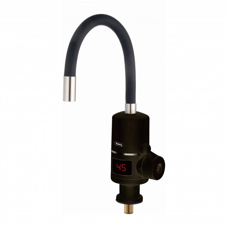 Нагревател за вода Rosberg R57100HW, За плот, 3300W, 30-60C, Гъвкав силиконов маркуч, IPX4, Черен — снимка