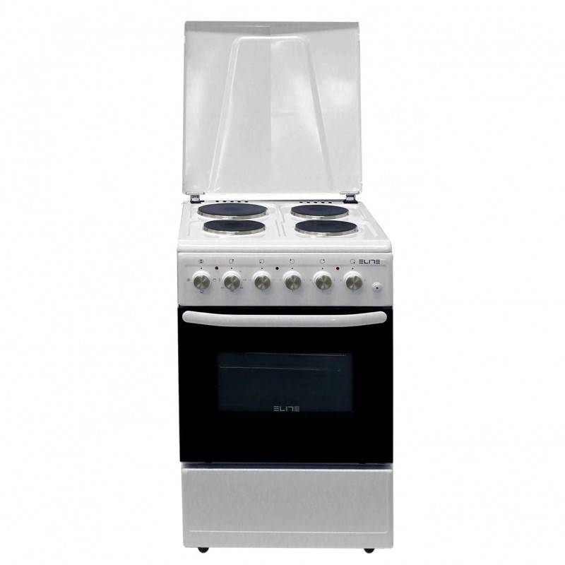 Готварска печка Elite EFC-5060, 7 kW, 51 литра, Вентилатор, 4 котлона, Термостат, 3 години гаранция, Бял — снимка