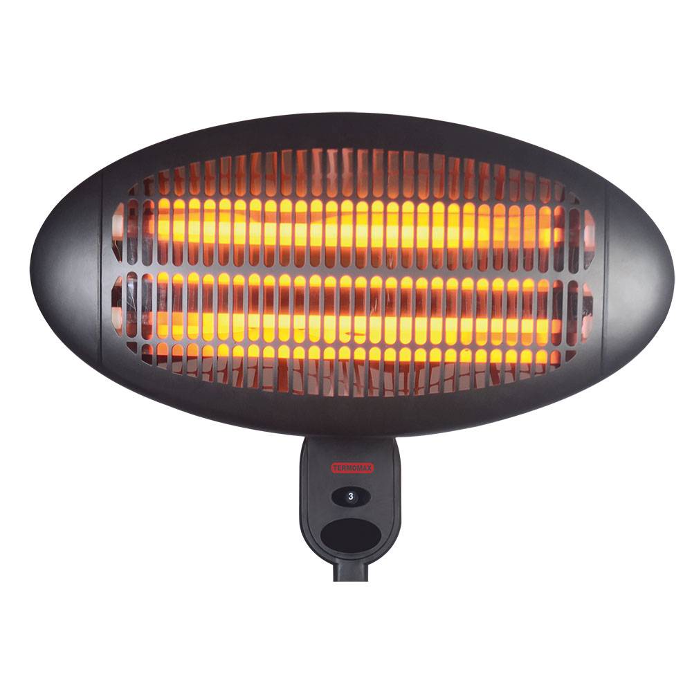 Kварцова печка Termomax TOX22, 2000W, Стенна, 3 степени, Защита IP 34, Черен — снимка