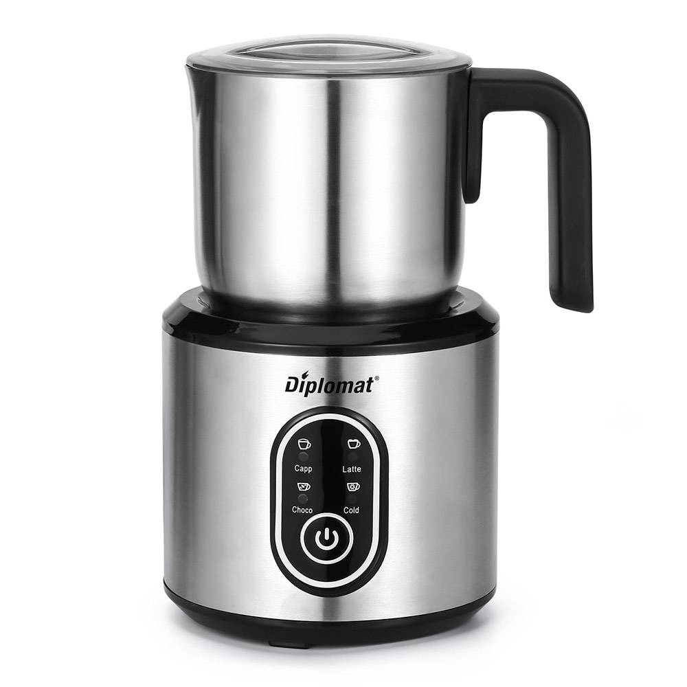 Кана за мляко на пяна Diplomat DMF-777S, 500W, 0.35 л, Soft touch, LED светлини, Инокс — снимка