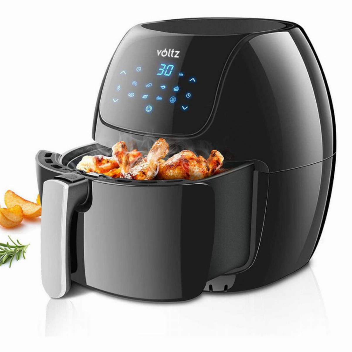 Фритюрник с горещ въздух Oliver Voltz OV51980F, 1800W, 7.7 литра, 8 програми, Таймер, Черен — снимка