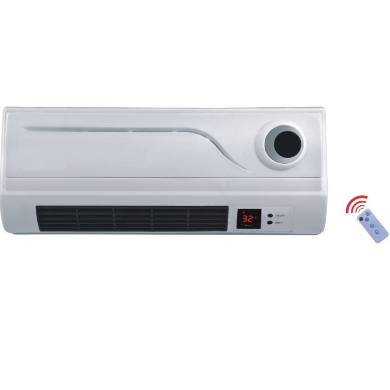 Керамична печка за стена Rosberg R51973A, 2000W, PTC, Таймер, Дист. управление, LED, Бял — снимка