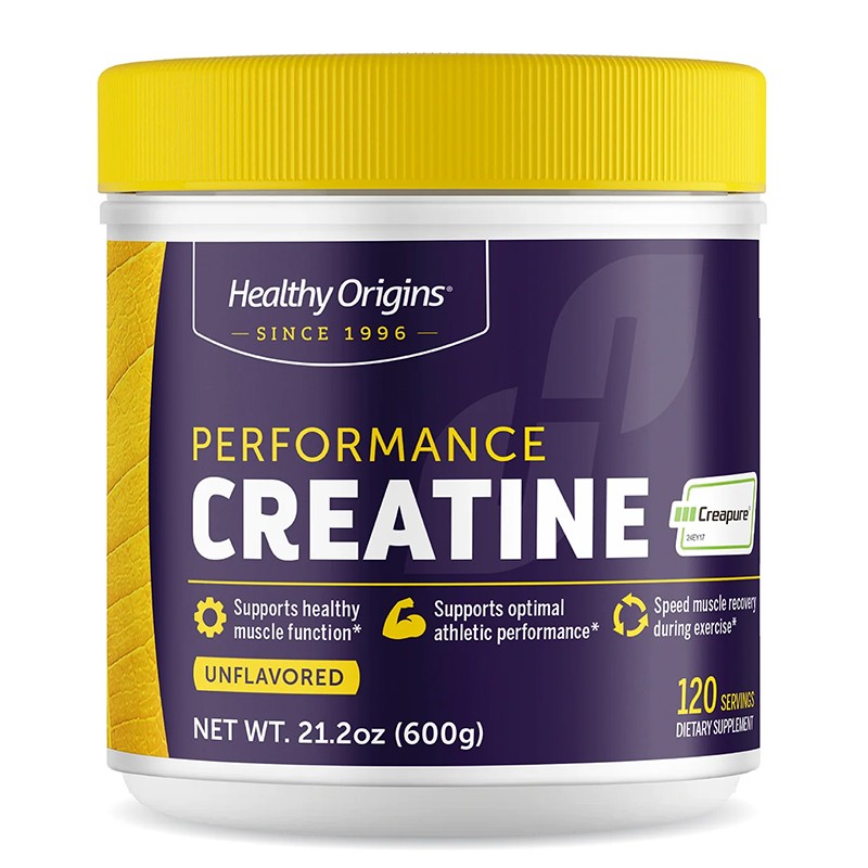 Креатин монохидрат Creapure® – Мускулна сила, издръжливост и възстановяване, 5000 mg, 600 g прах от Healthy Origins — продуктова снимка