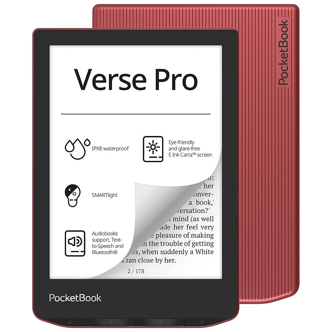 Електронен четец PocketBook Verse Pro, Passion Red, 16GB — снимка на продукта от AirTrade