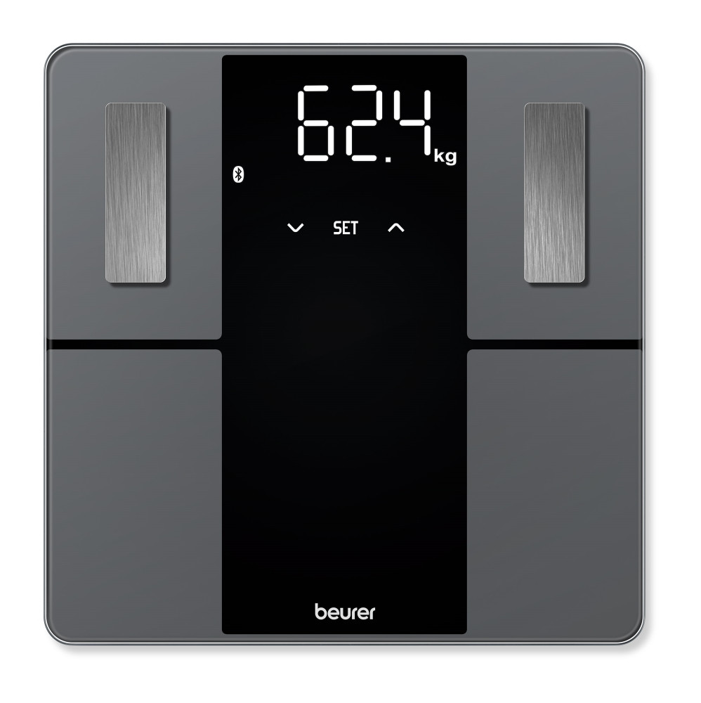 Снимка на Кантар Beurer BF 500 BT, До 180 кг, 9 функции, Bluetooth, Magic LED, Големи цифри, Автоматично разпознаване на потребителя, Памет, Индикатори, Черен, Beurer, цена 30.64 лв