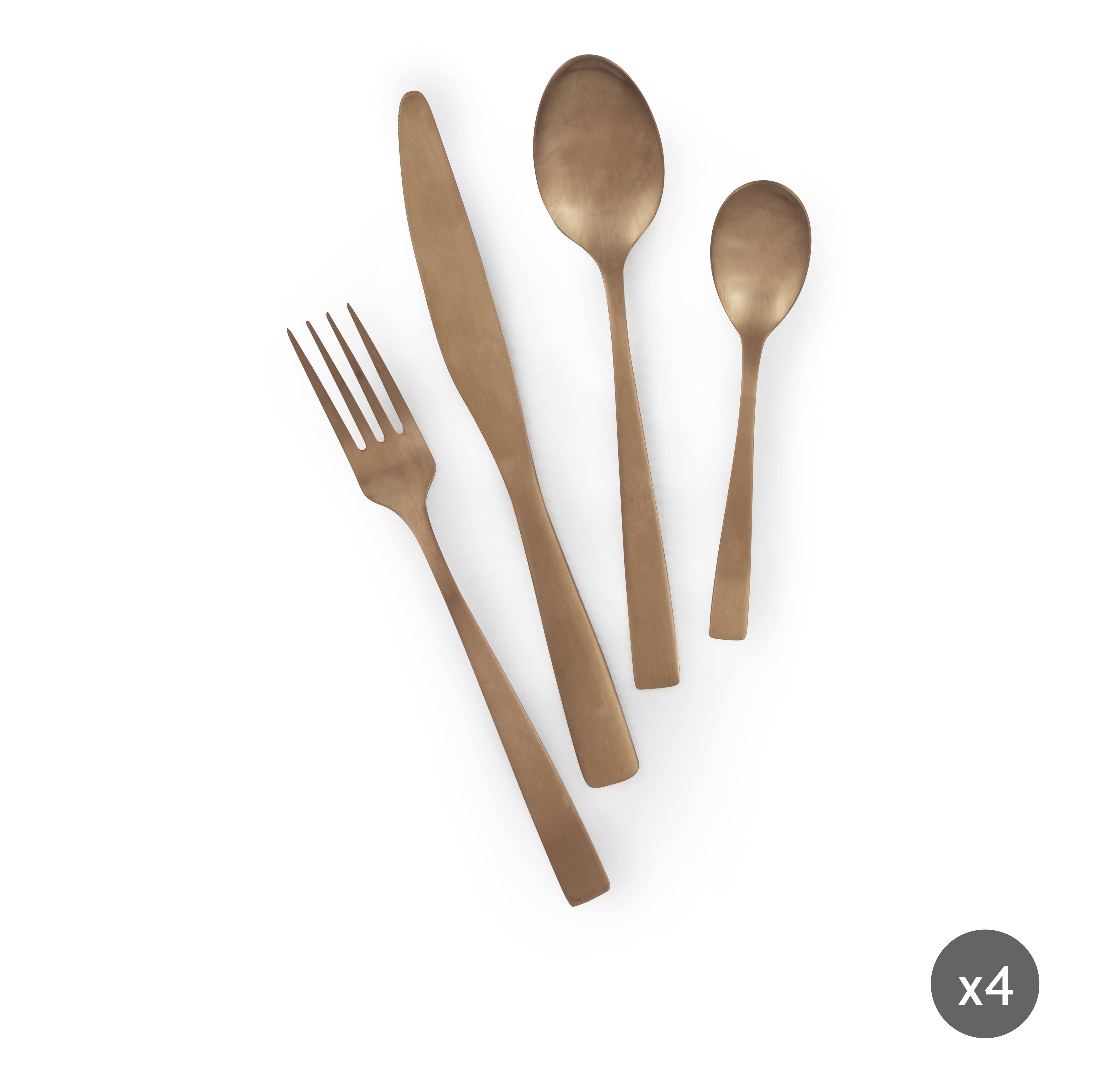 Комплект прибори за хранене EXCELSA SHADOW 16 части в розов цвят за дома  

3