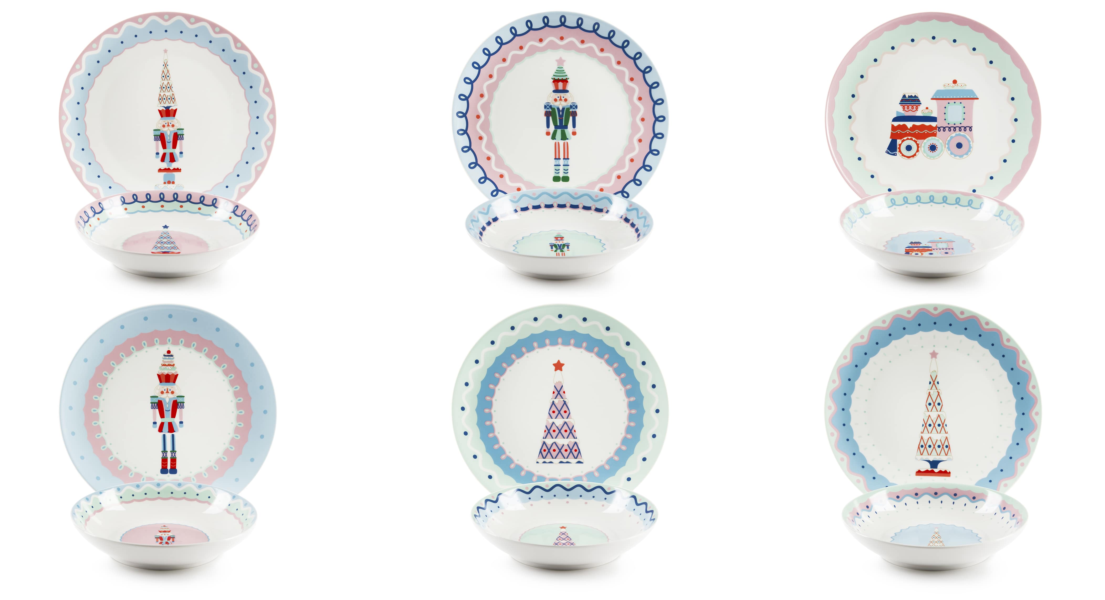 комплект съдове и прибори EXCELSA XMAS SWEET PASTELS, 12 части, празничен дизайн  

17