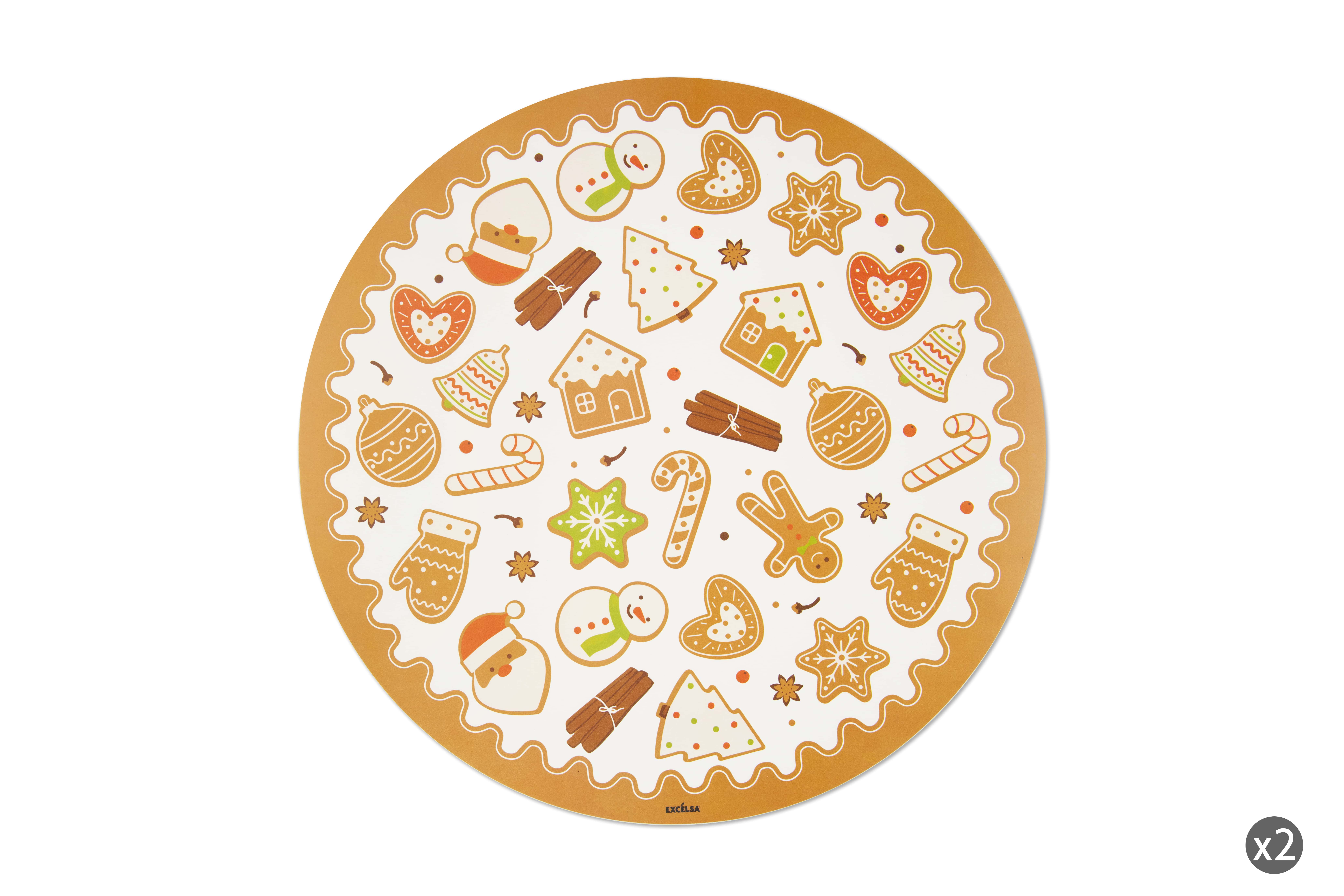 подложки за хранене EXCELSA WONDERFUL GINGER, 2 броя, 36 см, практичен дизайн, за сервиране  

12