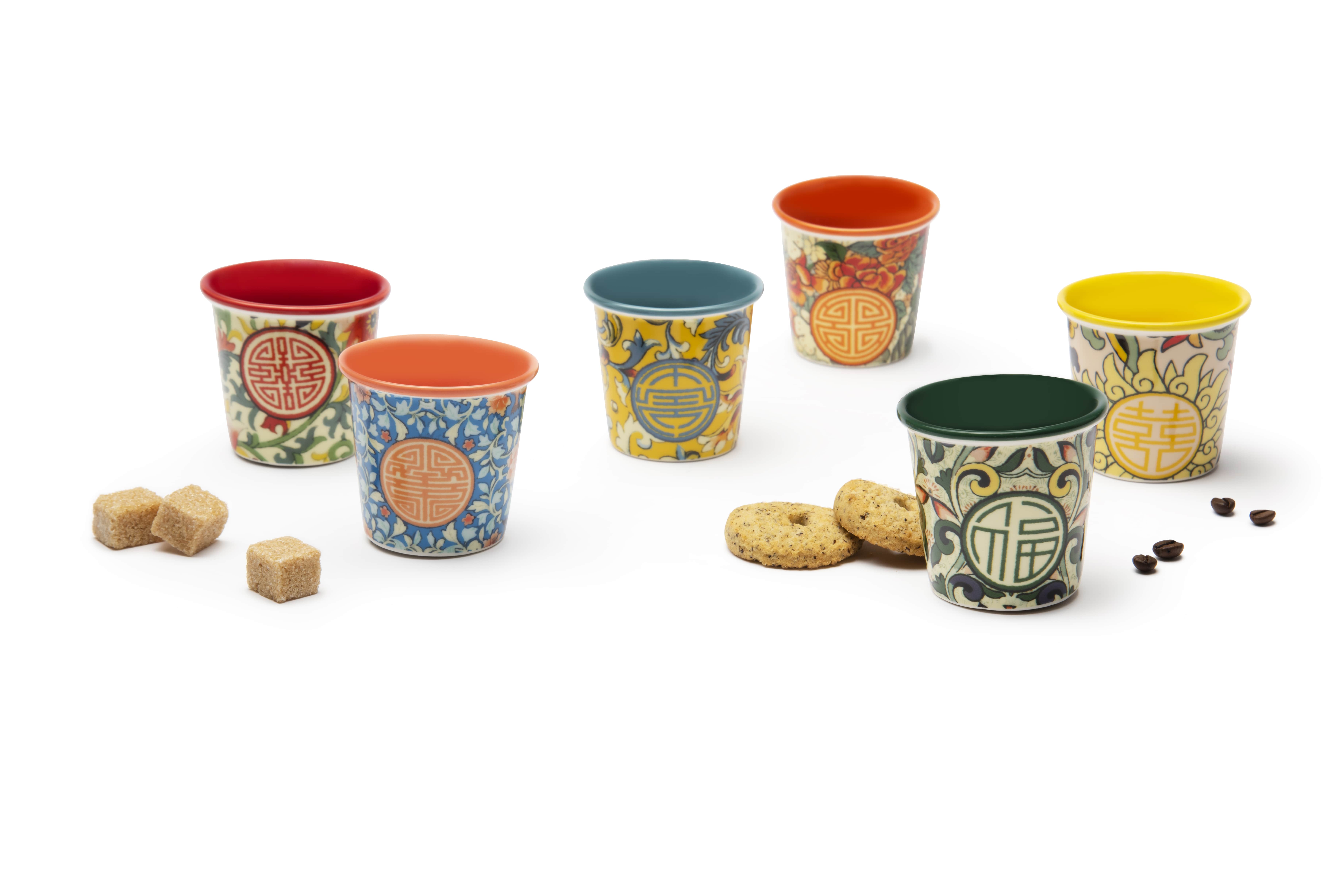 комплект чаши за кафе EXCELSA LA VIA DELLA SETA, 6 броя, елегантен дизайн, подходящ за кафе и чай  

2