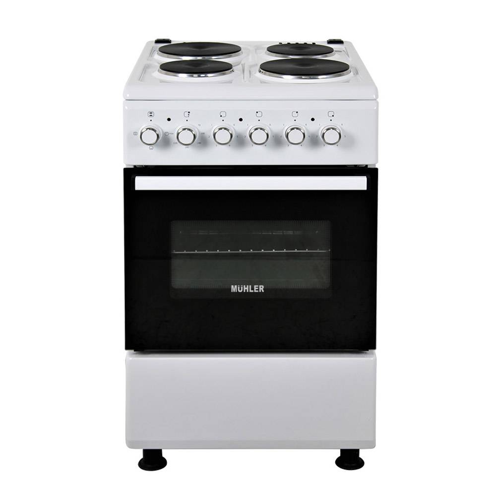 Голяма готварска печка Muhler ELC-500E, 4Е, 6465W, Клас А, 52L, 890x500x650mm, 2 години гаранция, Бял — снимка