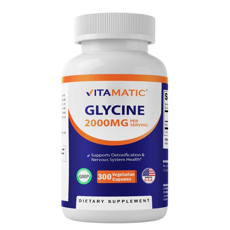 Глицин – Качествен сън и релакс на нервната система, 667 mg, 300 капсули от VITAMATIC — продуктова снимка