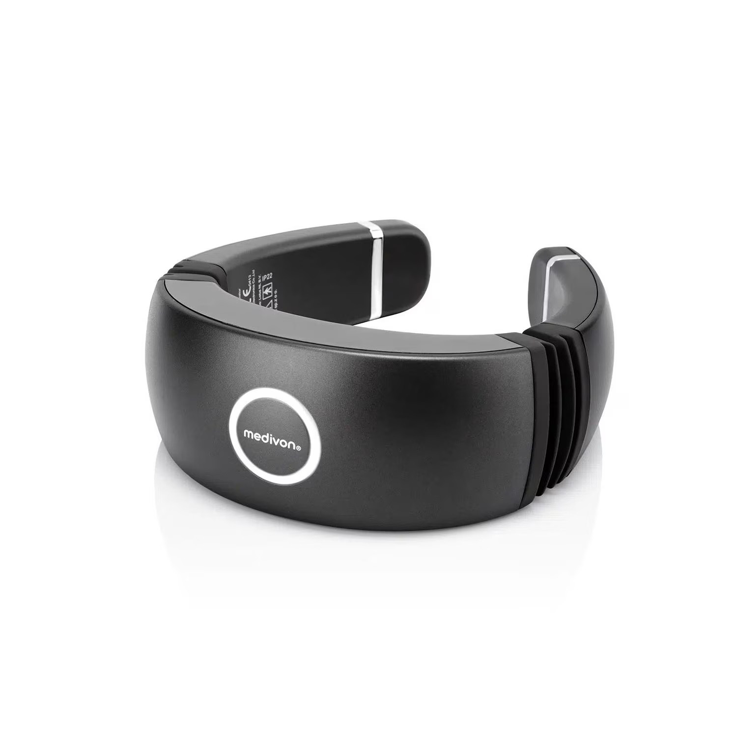 Масажор за шия Medivon Smart EMS, Електромускулна стимулация, 3D регулиране, 4 режима, Дистанционно, Затопляне, Таймер, Черен — снимка на продукта от Medivon