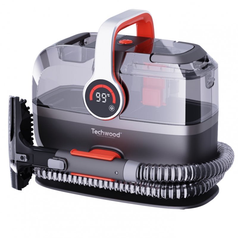 Мултифункционален почистващ уред Techwood TAN-7055V, С пара и вакуум, 800W, Резервоар за чиста и отпадъчна вода, 3 степени, Дигитален дисплей ... — снимка