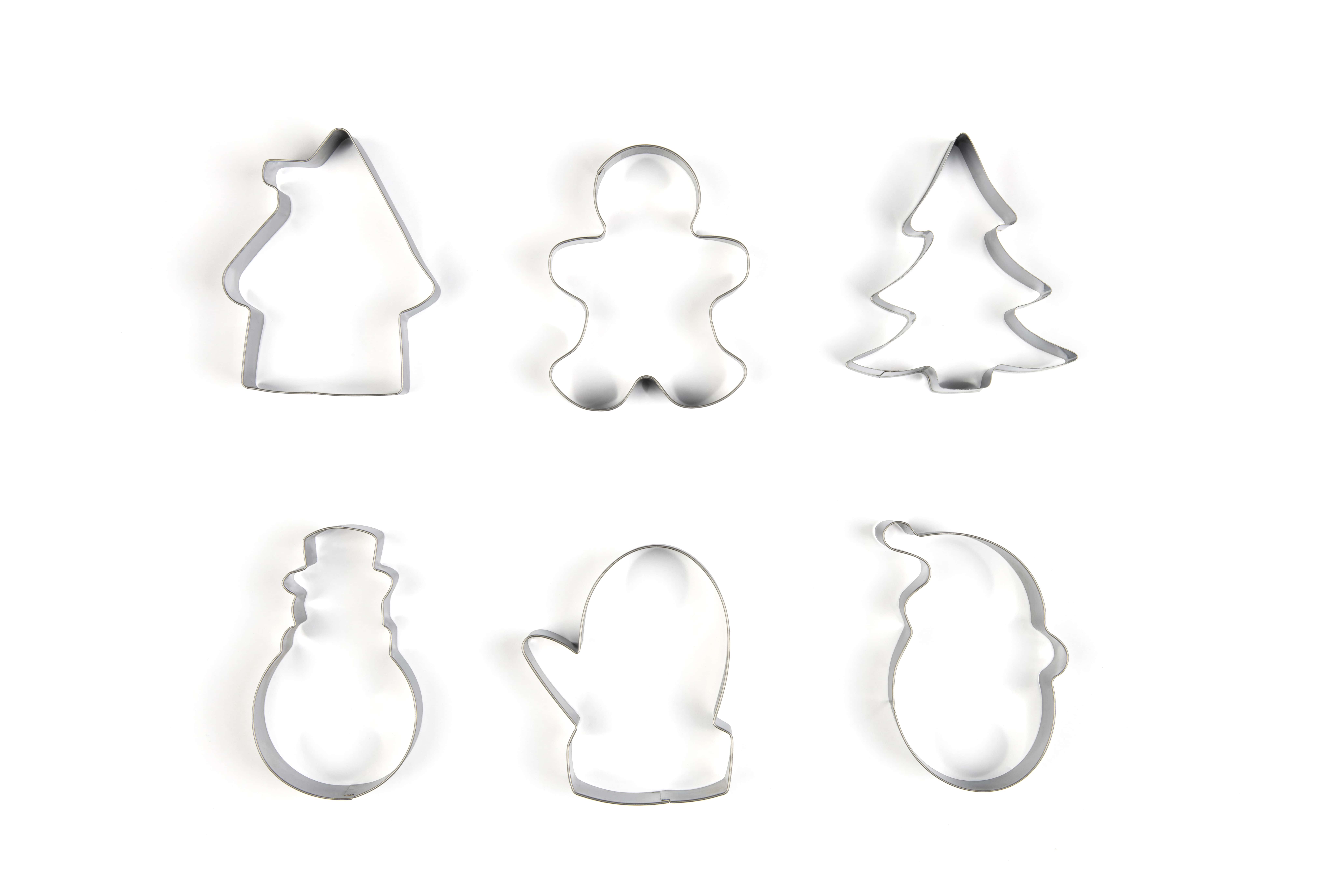 Сет резци за бисквити EXCELSA WONDERFUL GINGER, 6 броя, коледни форми за печене, тематични дизайни, за празнични десерти  

4