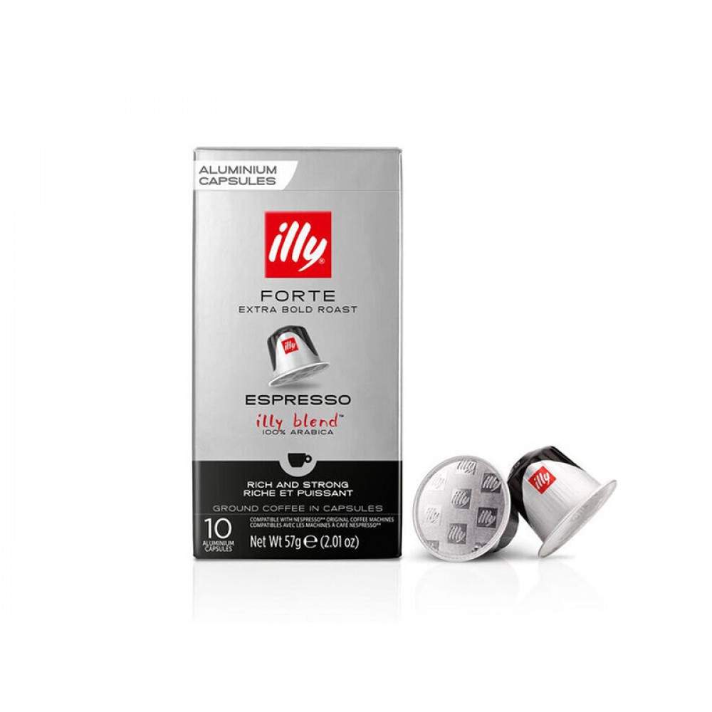 Кафе капсули Nesspreso Illy Forte, 10 бр, Интензитет 9, 100% Арабика — снимка