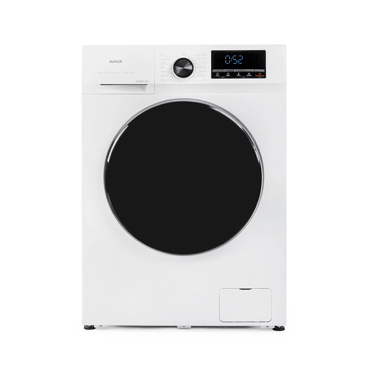 Пералня Muhler DDWM812WA, 8kg, Клас А, LED дисплей, 15 програми, 1200rpm, Anti-scald, Инверторен мотор, Бял — снимка