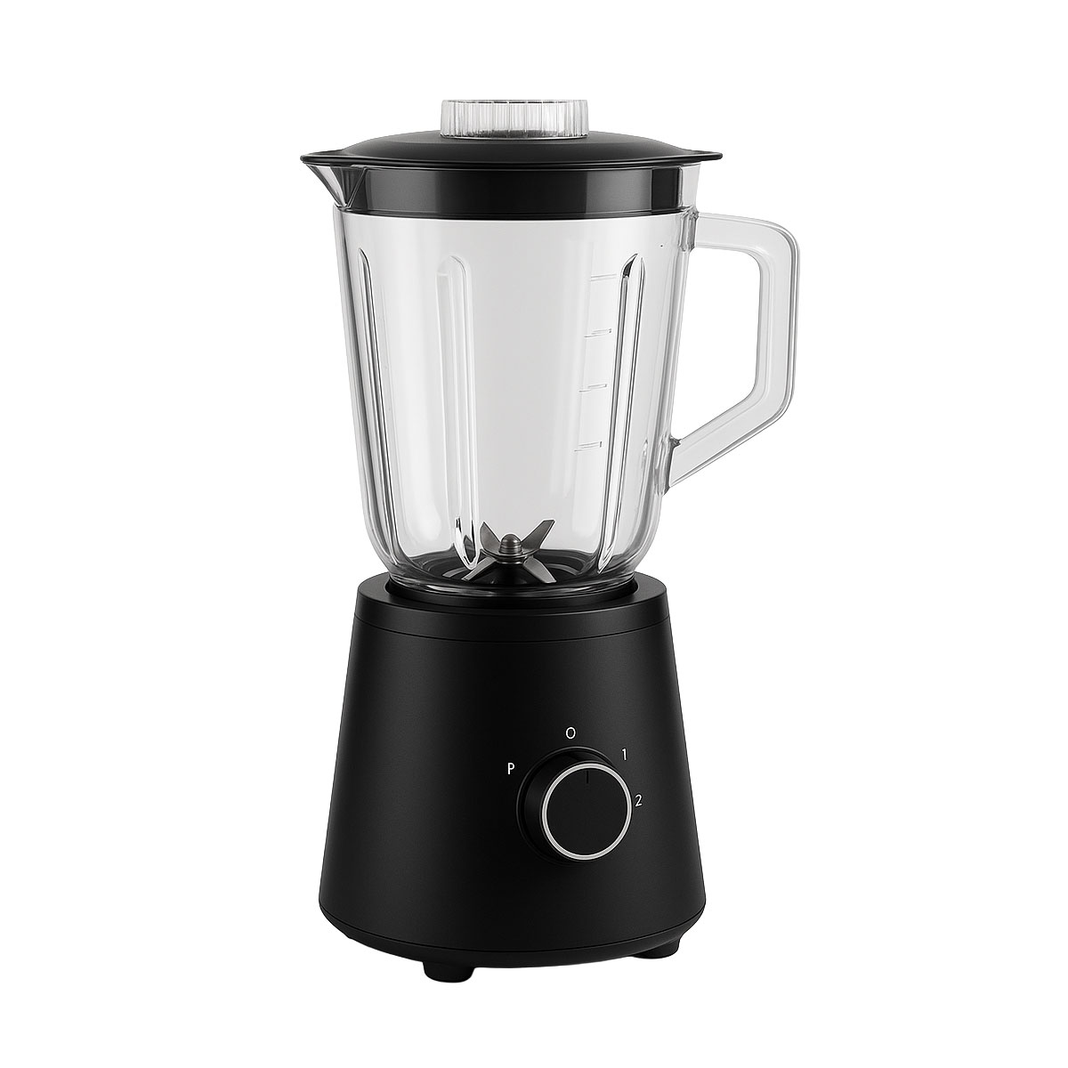 Блендер B-10, 1000W, 2 скорости + Pulse, 1.5л, Стъклен буркан, 8 остриета, Неръждаема стомана, Черен — снимка