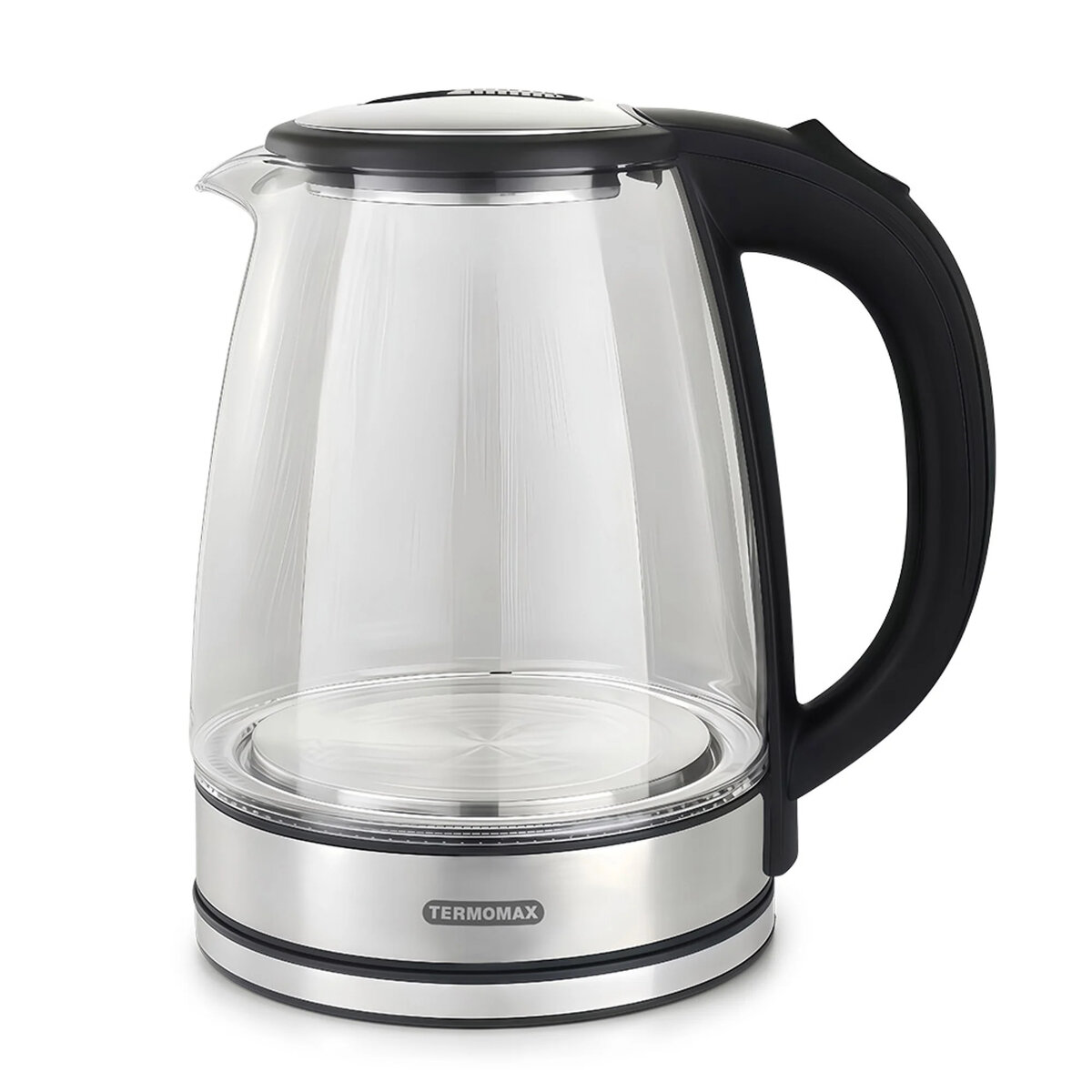 Електрическа кана Termomax TK3011, 1500W, 1.8L, Стъклен корпус, LED светлина, Инокс — снимка на продукта от Technomanibg
