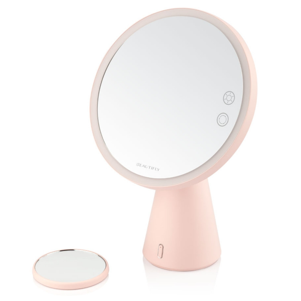 Снимка на Светещо козметично огледало Smart Moon LED Cosmetic, 10x увеличение, Топла/неутрална/студена светлина, Регулируема яркост, Bluetooth високоговорител ..., Beautifly, цена 76.65 лв