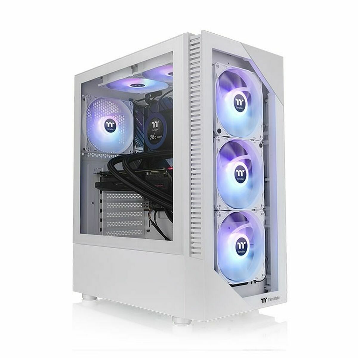 ATX полу-висока кутия THERMALTAKE View 200 TG Snow ARGB Бял — снимка на продукта от THERMALTAKE