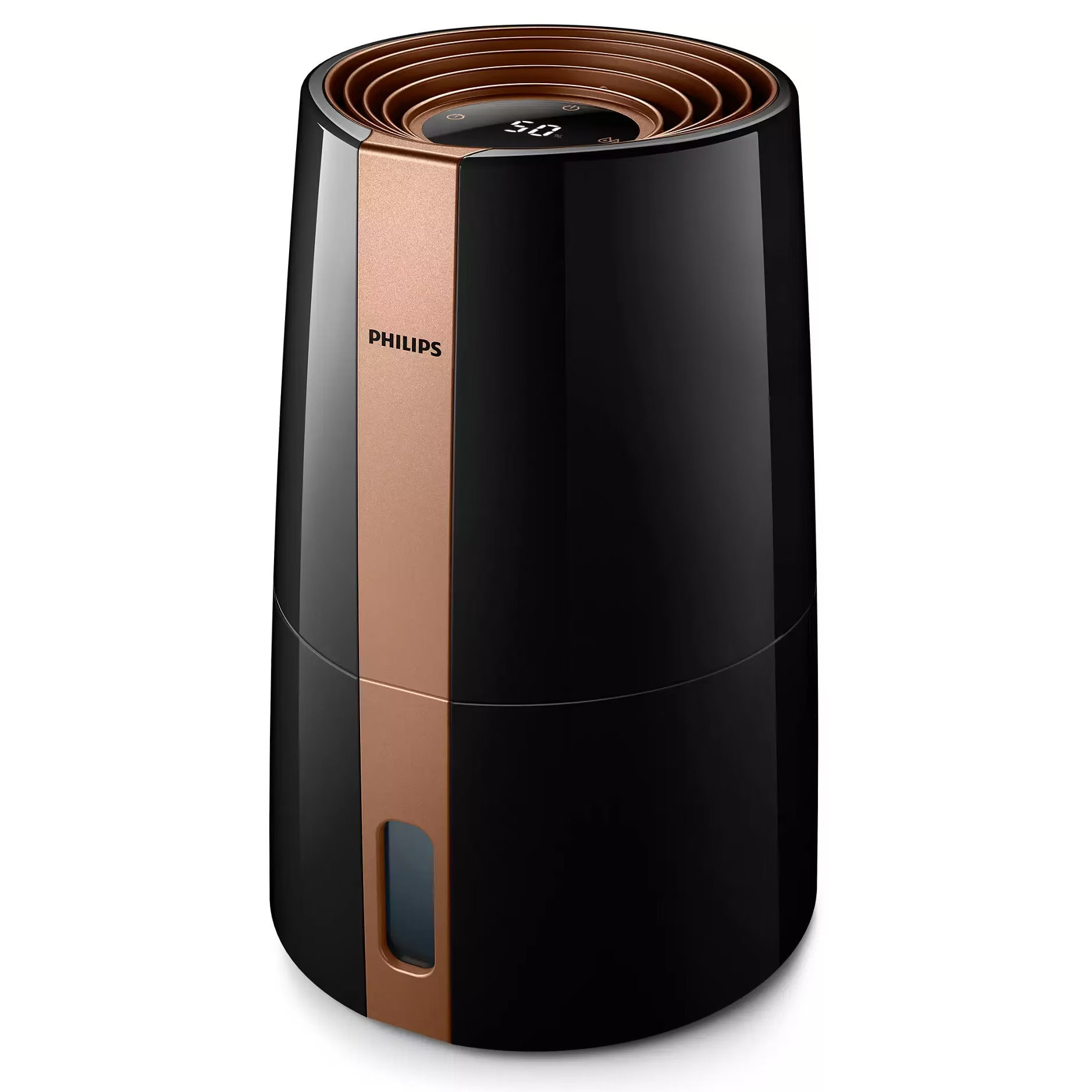 Овлажнител за въздух Philips HU3918/10, До 45 м2, 300 мл/ч, 3 л, 3 степени, Nanocloud, LED дисплей, Нощен режим, Черен — снимка на продукта от Philips