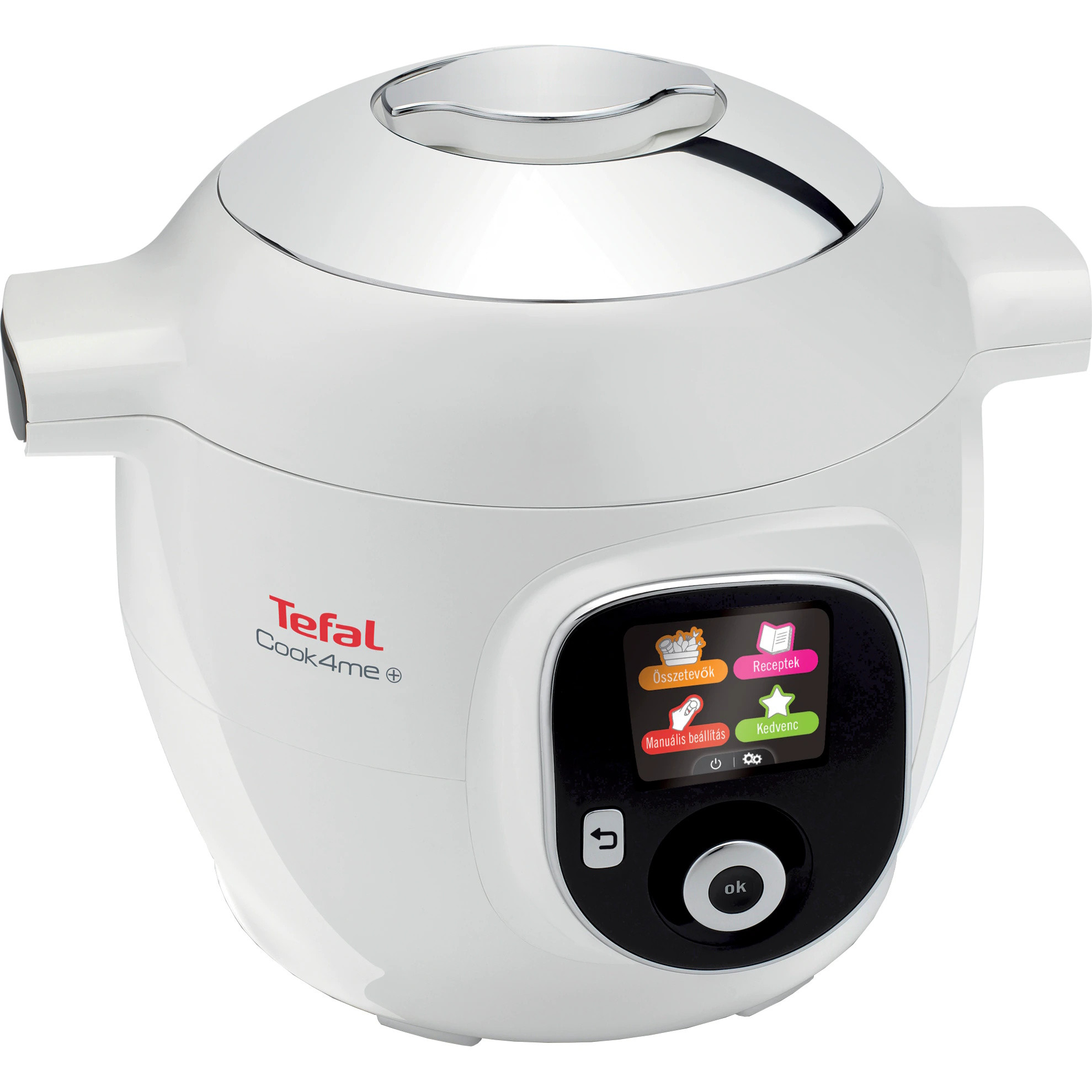 Мултикукър Tefal CY851130 Cook4me, 1600 W, 6 л, 6 режима на готвене, 150 вградени рецепти, Отложен старт, Запазване на топлина, Бял от TEFAL — продуктова снимка
