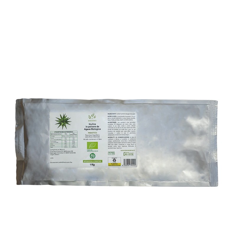 Инулин от агаве – Естествен източник на фибри за нормално храносмилане, BIO, 1 kg прах — продуктова снимка