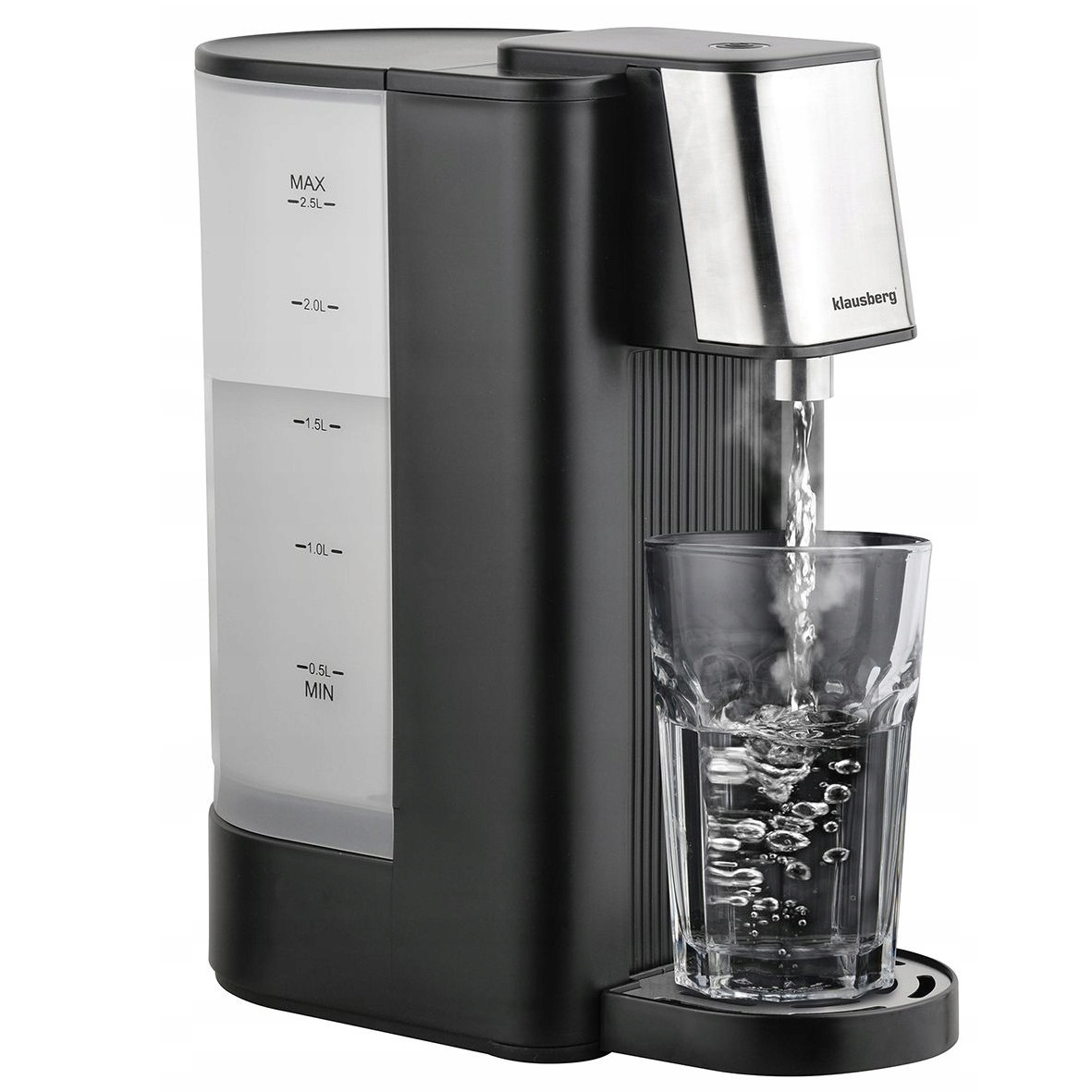 Диспенсър за гореща вода Klausberg KB 7877, 2600W, 2.5l, 95°C, 400-500мл/мин, Индикатор за нивото на вода, CE, RoHS, Черен от Klausberg — продуктова снимка