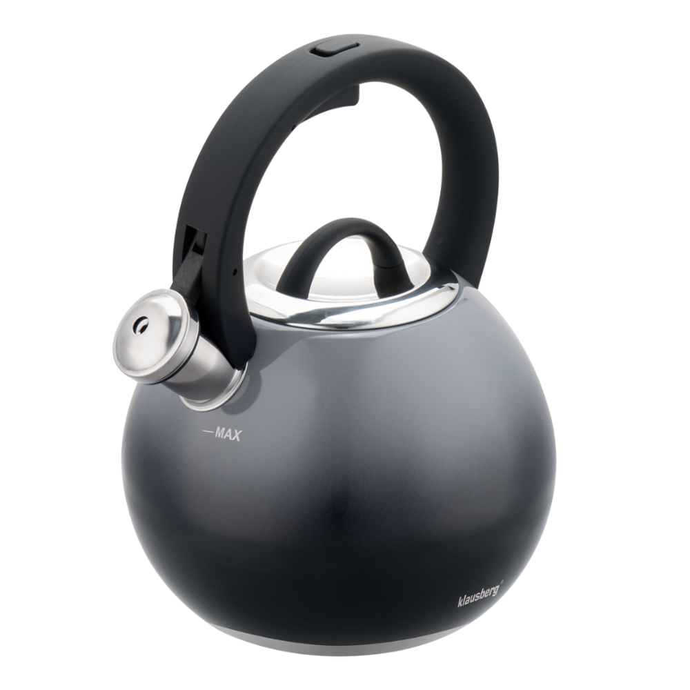 Снимка на Свирещ чайник Klausberg KB 7955, 3l, Термоизолирана дръжка, Многослойно дъно, Индукция, Тъмносив графит, Klausberg, цена 18.28 лв