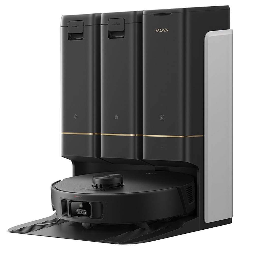 Прахосмукачка робот Dreame RLZ92CE Mova Z50 Ultra, Li-Ion 6400 mAh, WiFi, Тройна AI ситема за разпознаване на замърсяване, 19000 Pa, Самопочистване, HydroSync, Черен от Dreame — продуктова снимка