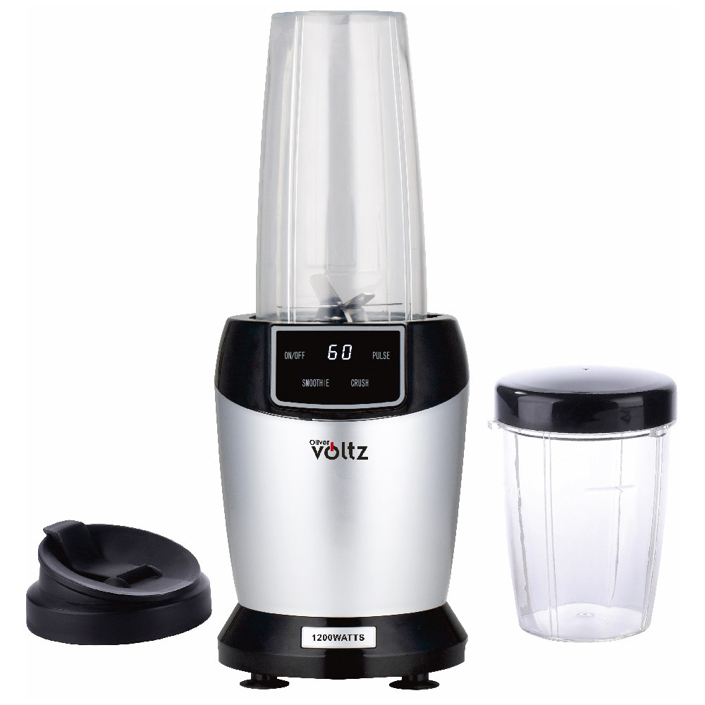 Снимка на Нутри блендер Oliver Voltz OV51162FS, 1200W, 2 чаши, 1 л/800 мл, Без BPA, LED дисплей, Сребрист, Voltz, цена 38.31 лв
