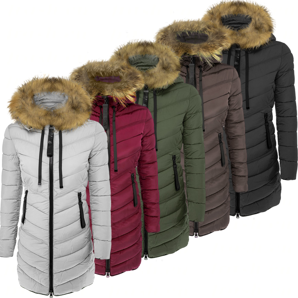 Дълго зимно яке, естествен косъм на качулката, Ft8599 — снимка на продукта от Moda Piu Anna