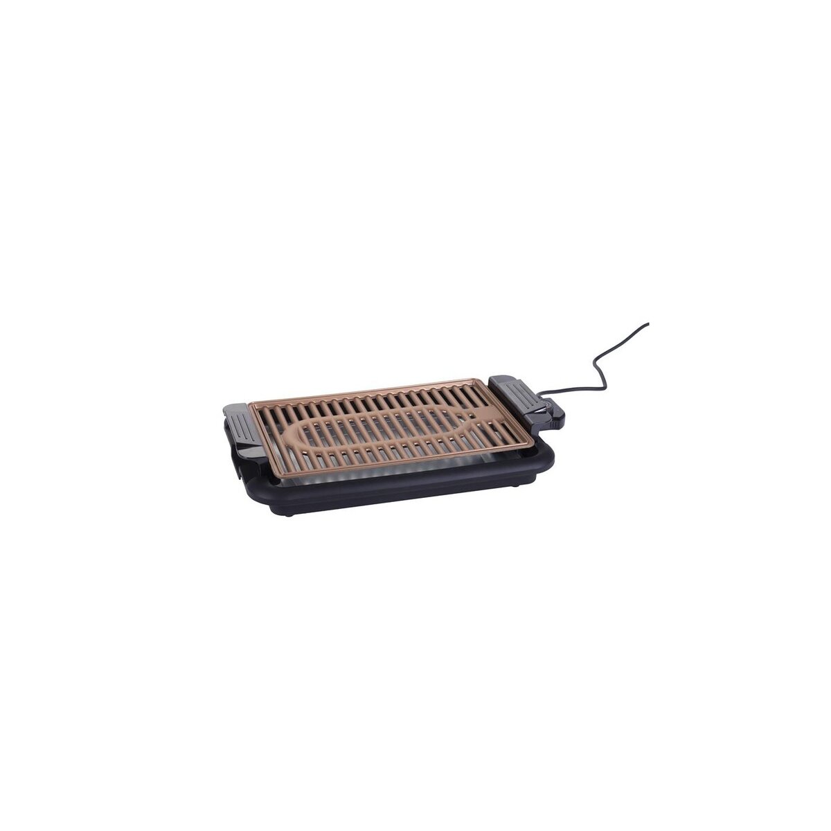 Бездимна скара Oliver Voltz OV51015P, 1200W, 30x21 см, Термостат, Незалепващо покритие, Тава за мазнина, Черен/Кафяв — снимка на продукта от Potrebno