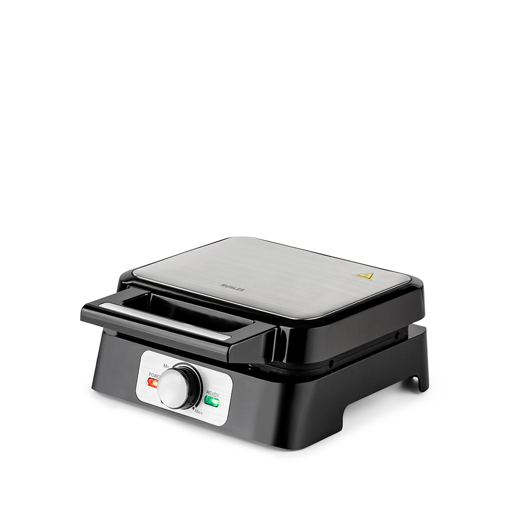 Снимка на Гофретник Muhler MHT-1666WXL, 1600W, Незалепващо покритие, Тип белгийска вафла, Регулируем термостат, Черен/Инокс, Potrebno, цена 15.23 лв