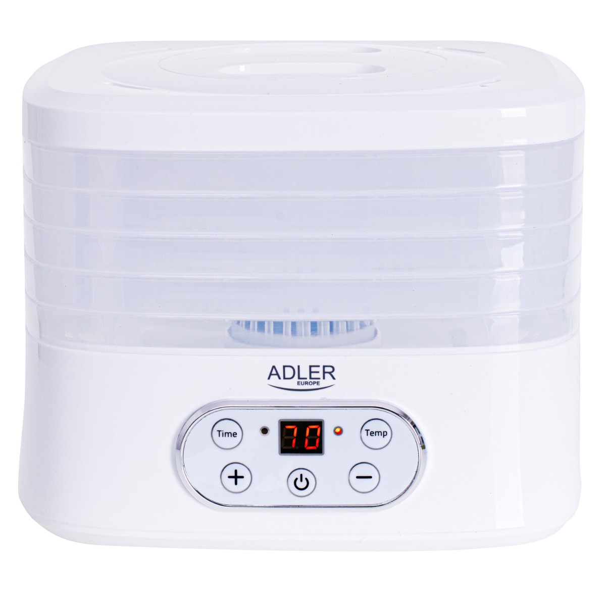 Уред за сушене на плодове Adler AD 6658, 550W, LCD дисплей, Таймер, 5 тави, Бял от Potrebno — продуктова снимка