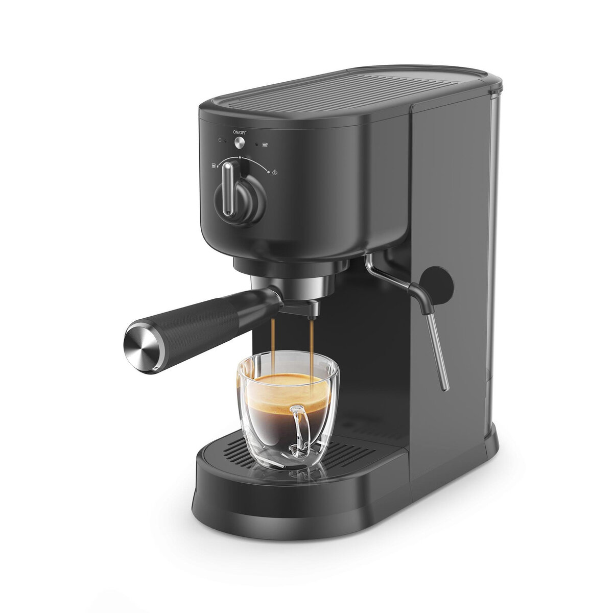 Снимка на Еспресо машина Crown CEM-1538, 1500W, 20 bar, Блок за подгряване, 1.25L резервоар, Двоен филтър, Черен, Potrebno, цена 28.50 лв