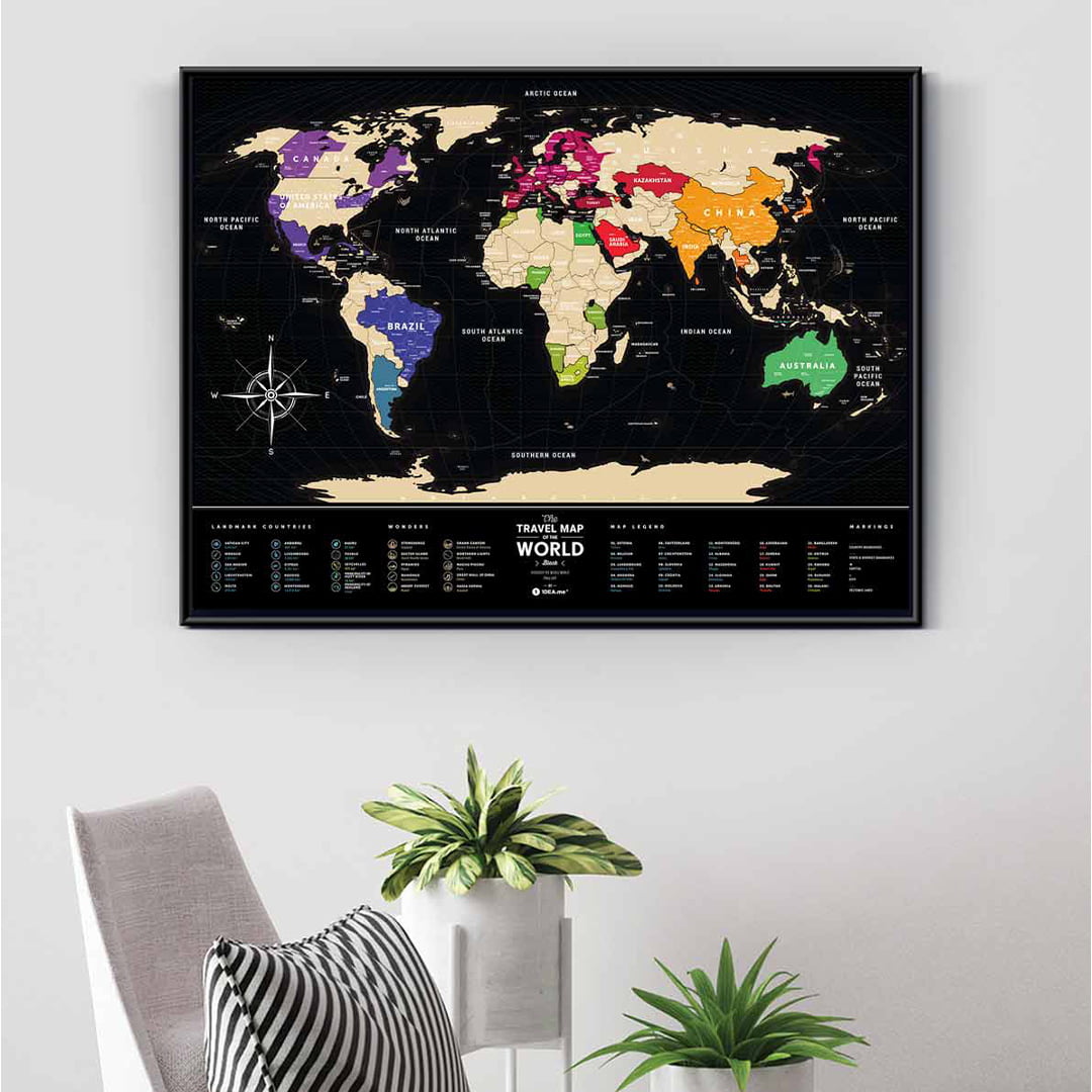 Скреч Карта на Света - Black Deluxe Edition — снимка на продукта от Dreboliikicom