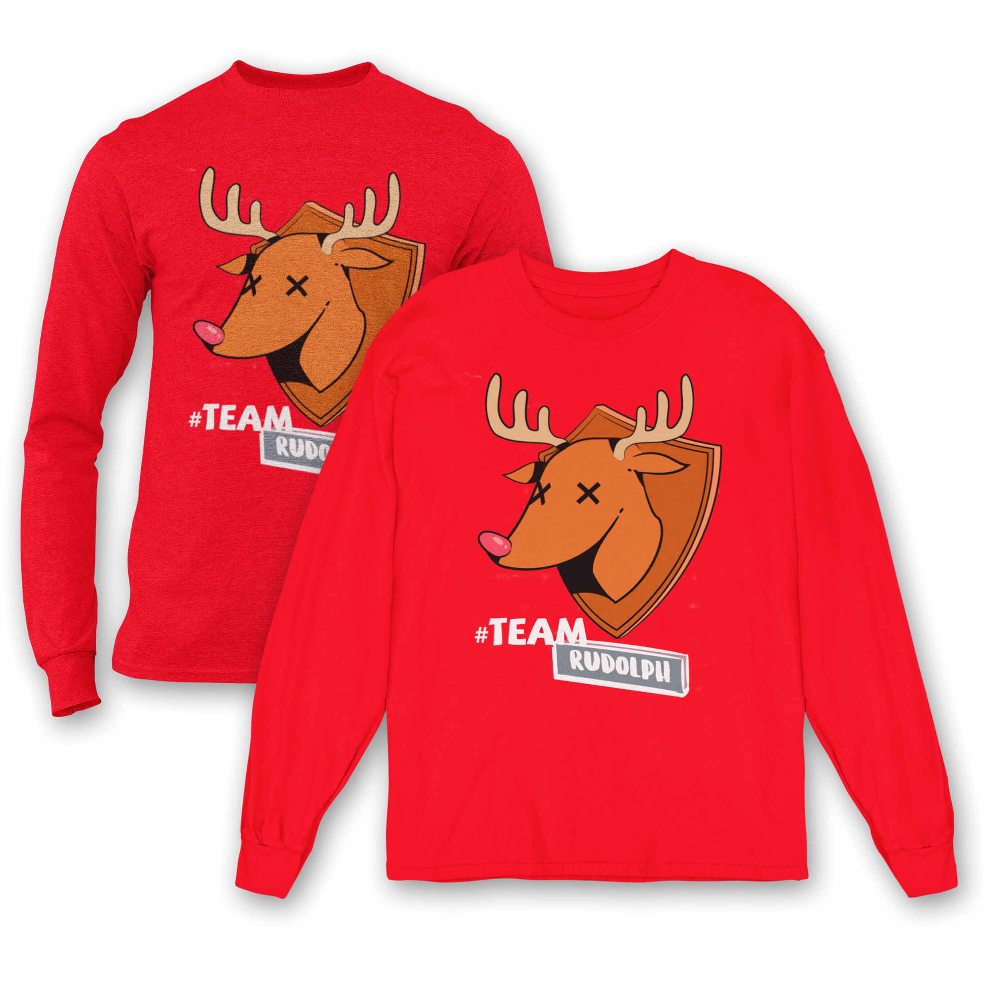 Коледни ватирани блузи за влюбени - Team Rudoph — снимка на продукта от Clothinkeu -     