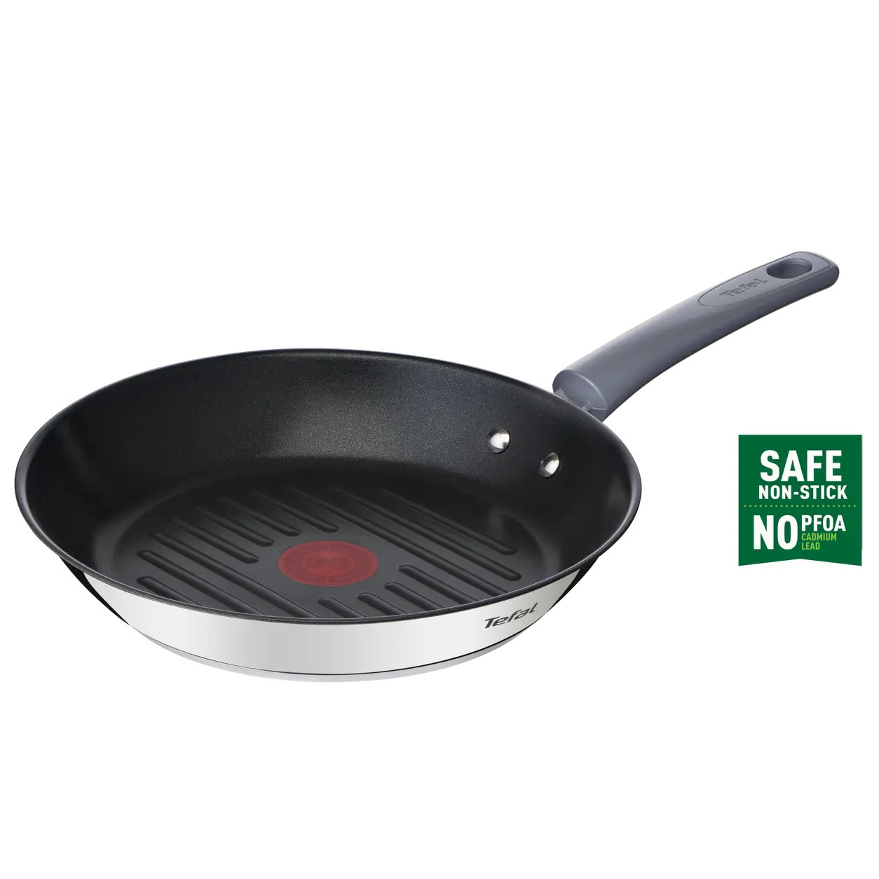 Снимка на Грил тиган Tefal G7314055 DAILY COOK, 26 см, Thermo-Spot & Signal, Индукция, Сребрист, TEFAL, цена 25.52 лв