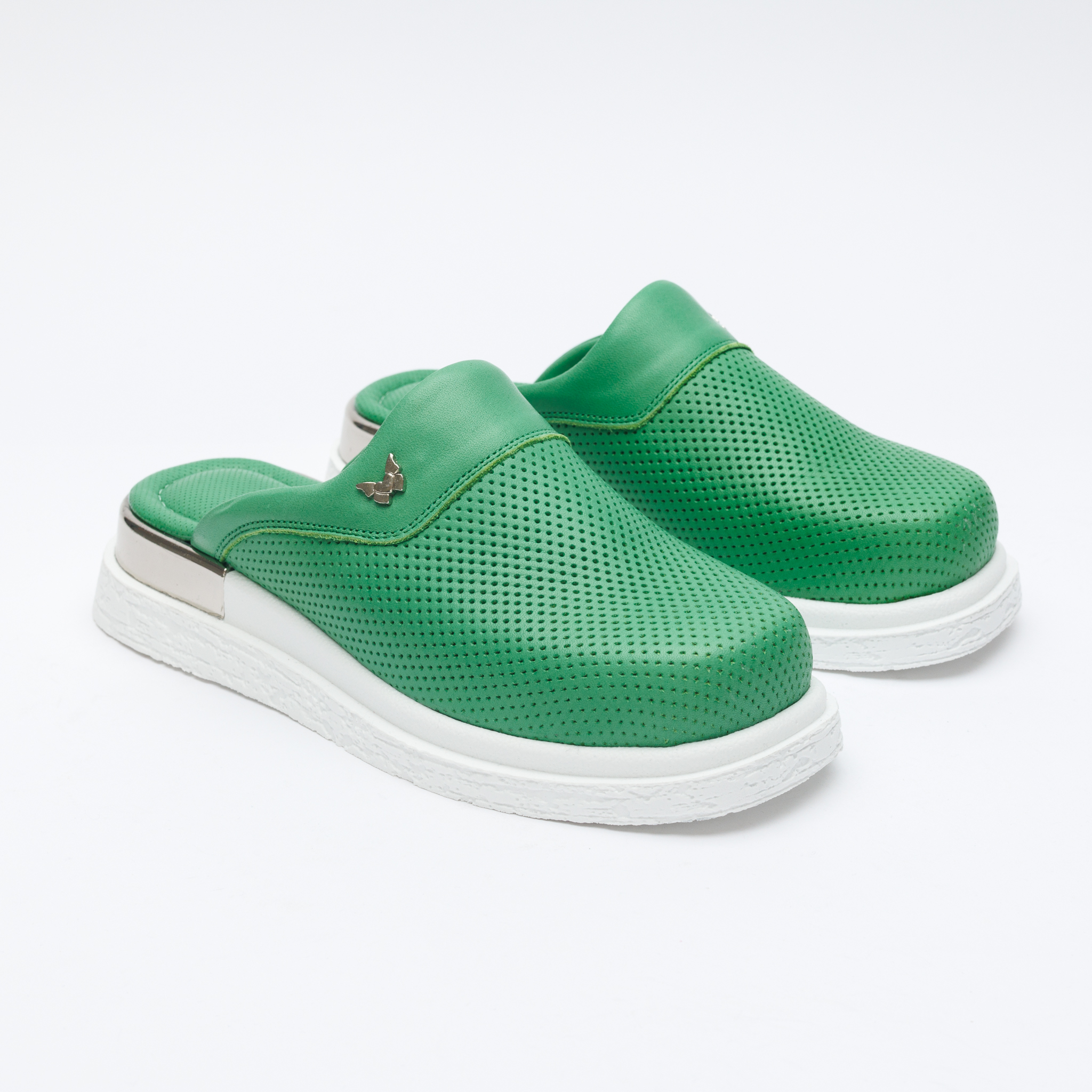 Зелени анатомични дамски чехли от естествена кожа, ARMADA, комфорт и качество

3