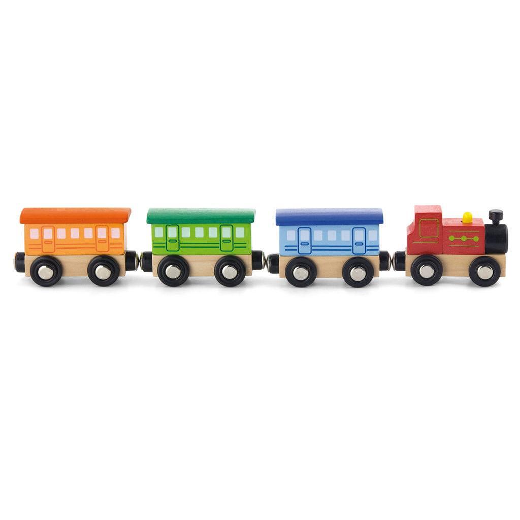 Детски дървен пътнически влак Viga toys — снимка