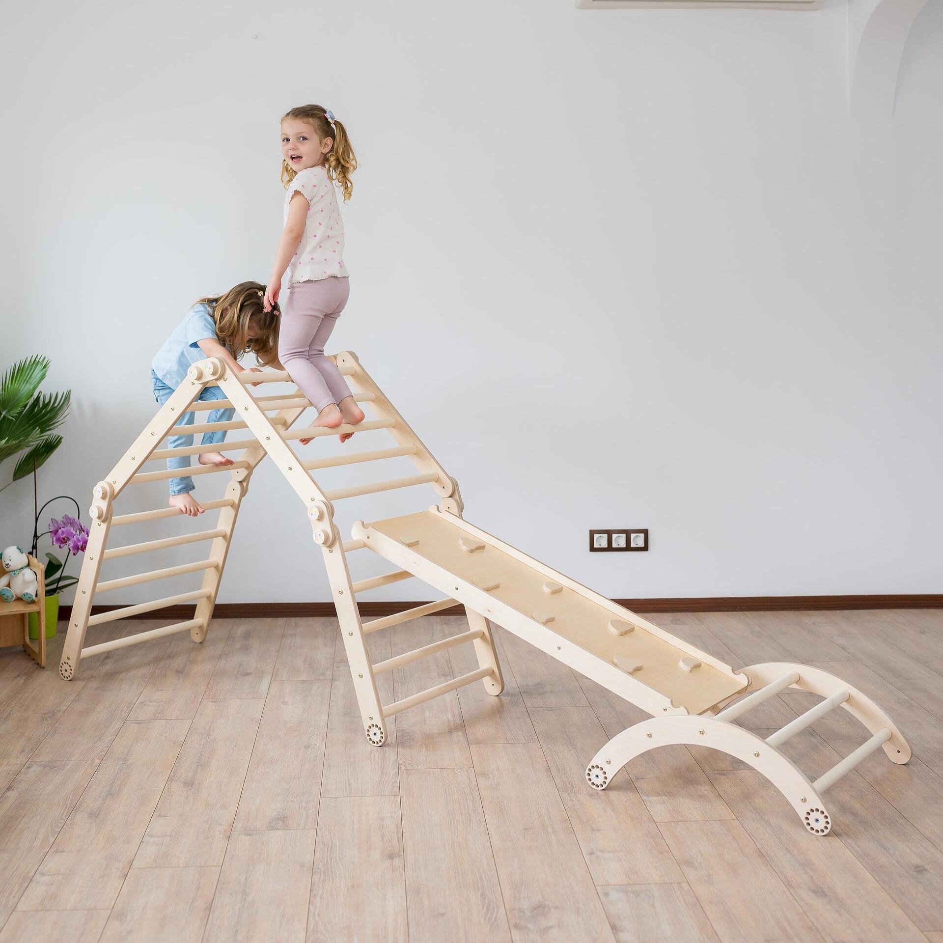 Модифициращ се Пиклер Триъгълник 4 модула с Рампа и Арка Wooden Magic — продуктова снимка