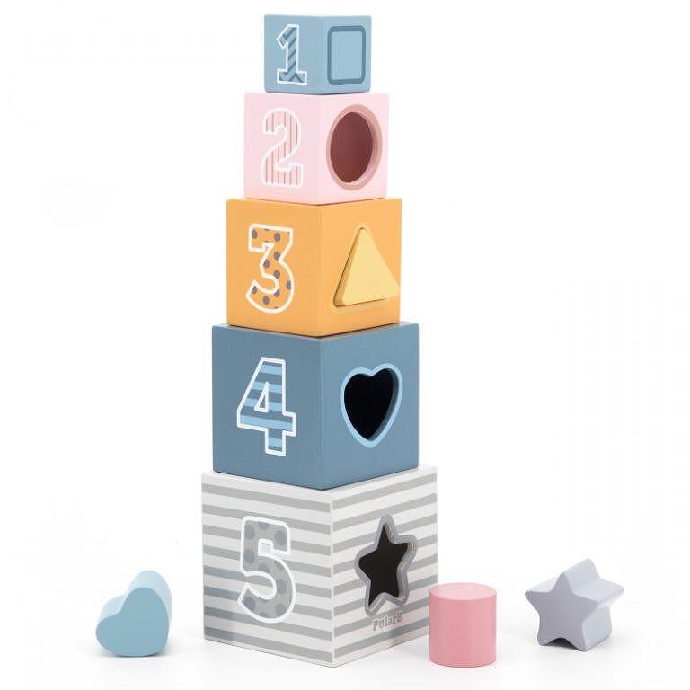 Дървени кубчета за подреждане и сортиране Polar B Viga toys — продуктова снимка