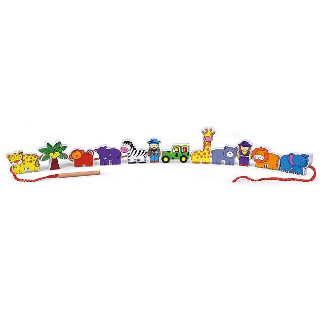 Детски дървен комплект за нанизване – Зоологическа градина Viga toys — снимка