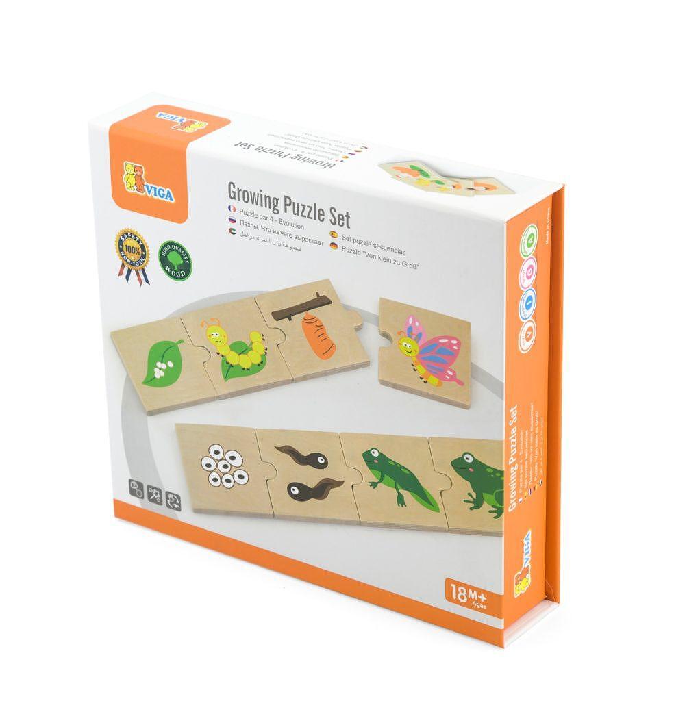 Детски дървен пъзел за развитие и еволюция Viga toys — снимка