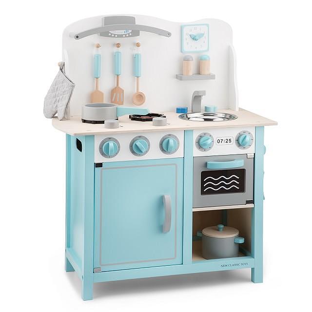 Детска дървена кухня в синьо New Classic Toys — снимка