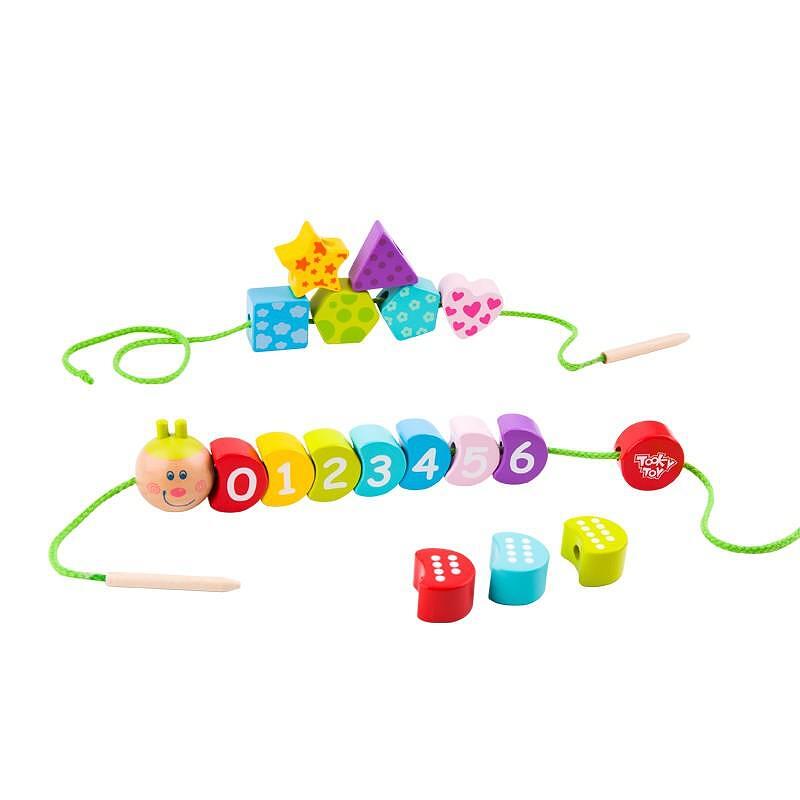 Детска играчка за нанизване Гъсеница Tooky toy — снимка