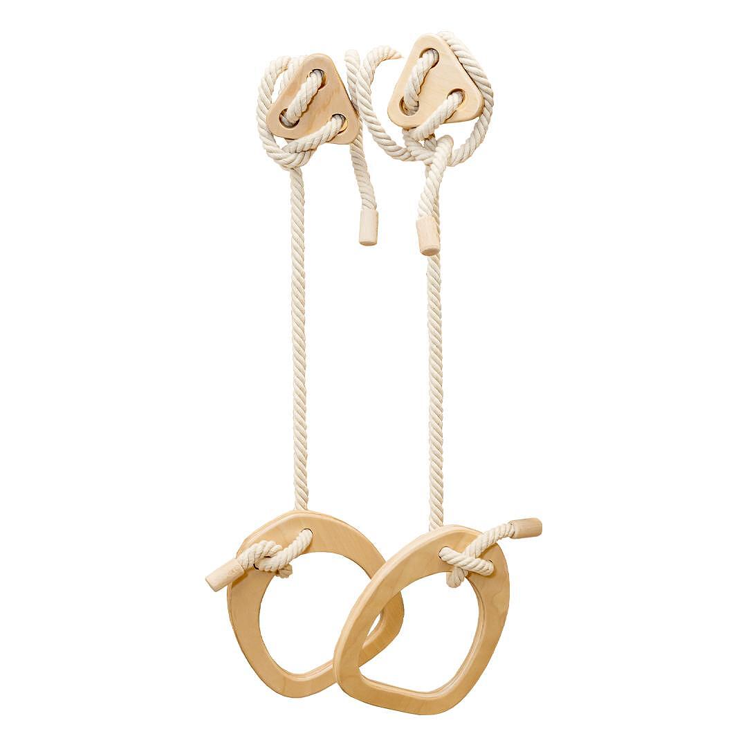 Детски дървени гимнастически халки за Шведска стена — снимка