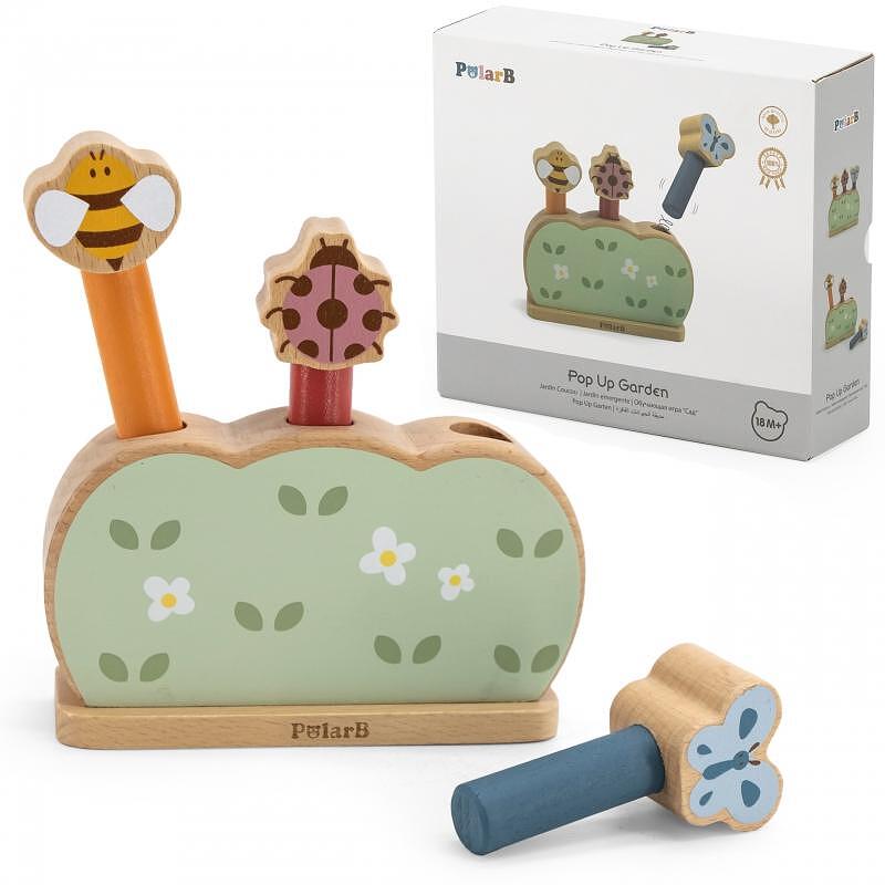 Polar B Дървена играчка със скачащи насекоми — снимка